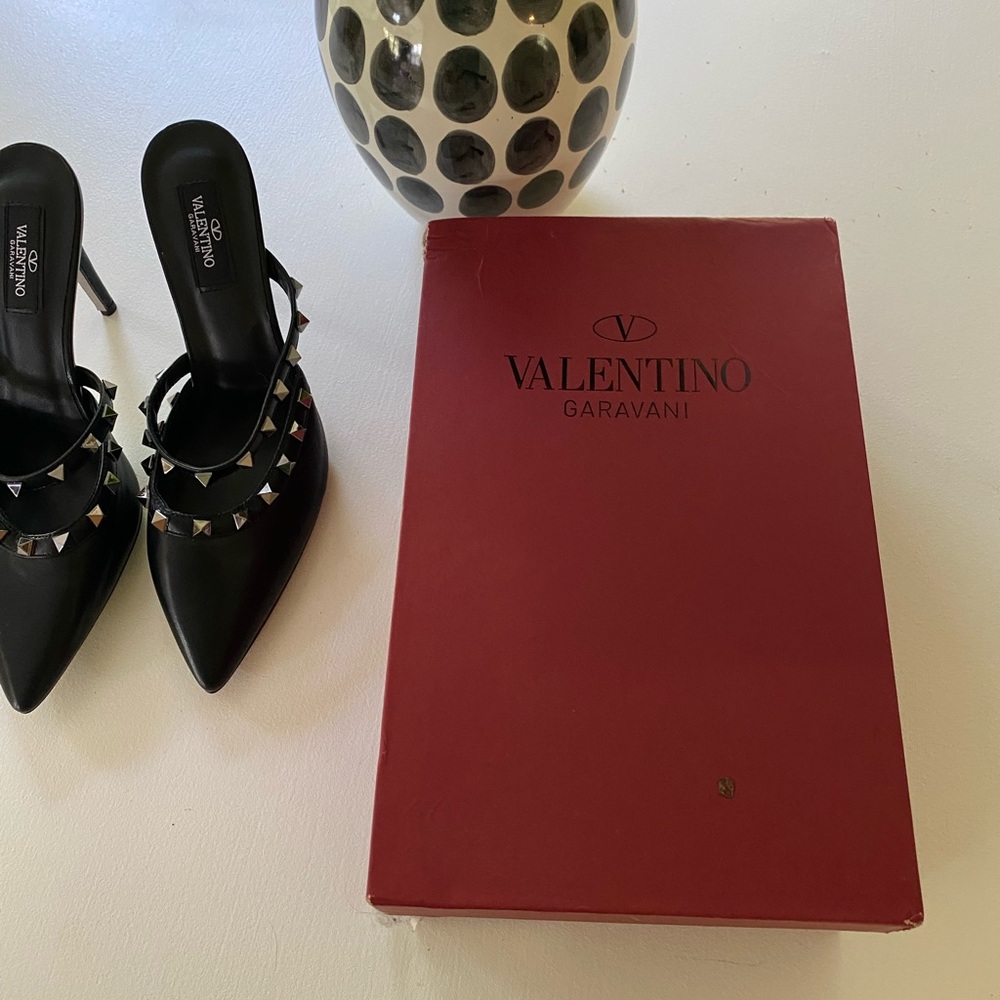 Valentino Black Rockstud Mules